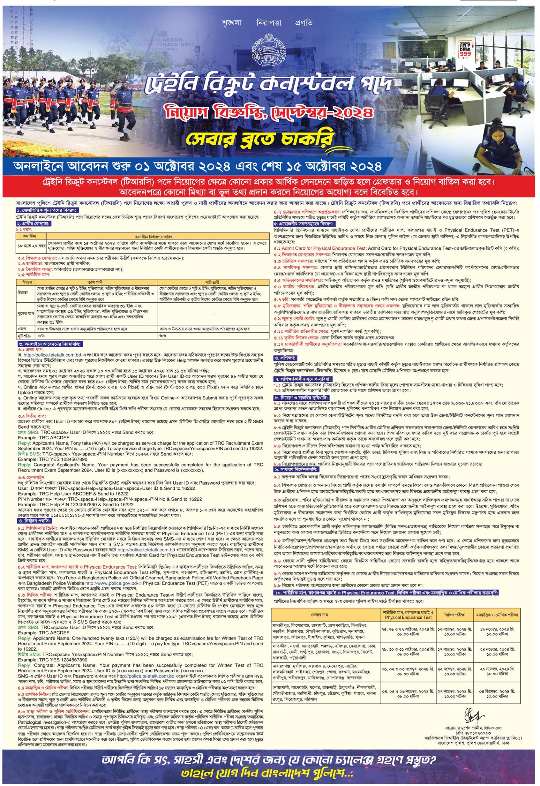 Bangladesh Police job circular